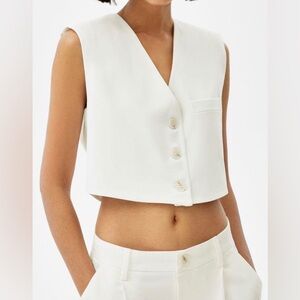 Aritzia: Bershka White Tailored Vest Top